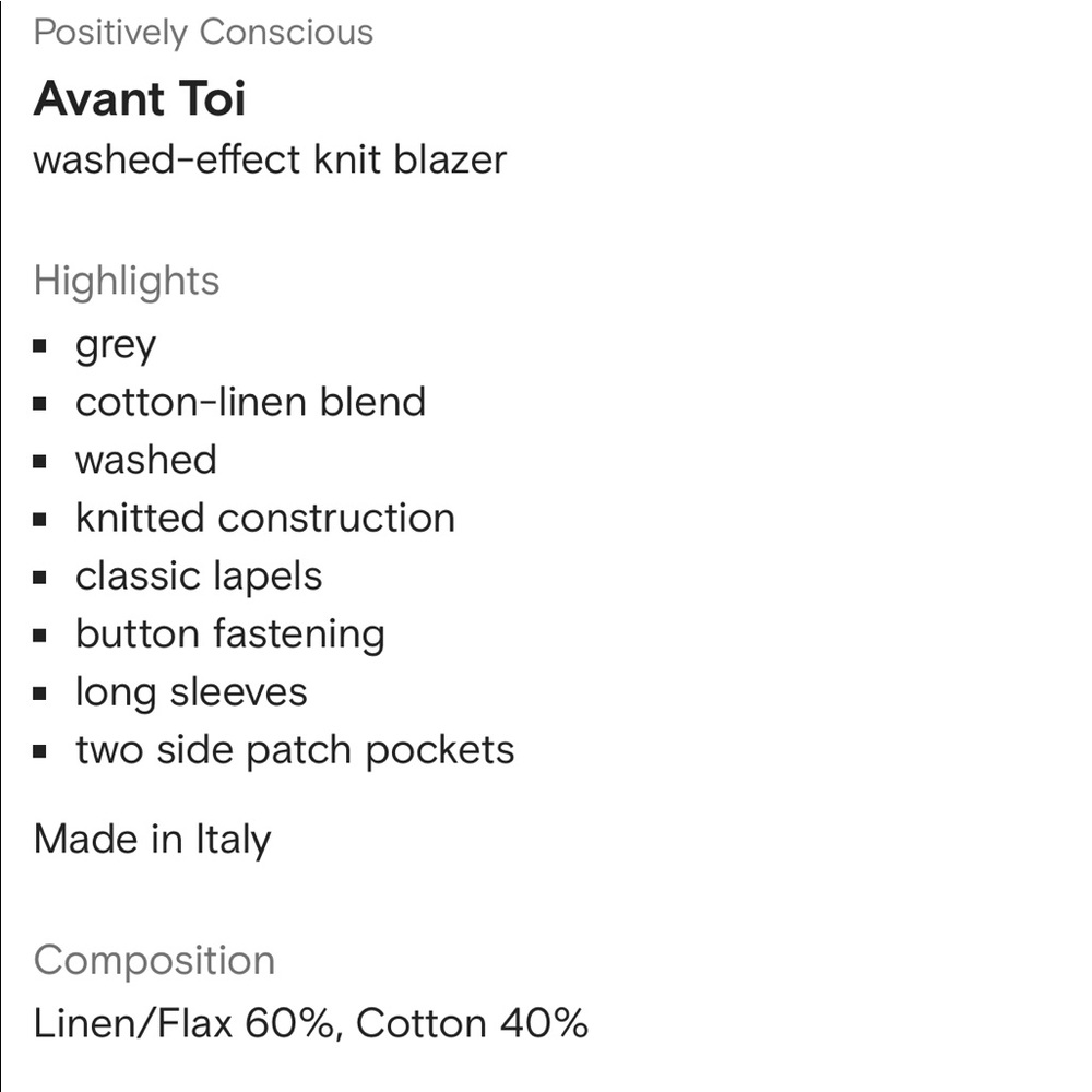 Avant Toi Washed Effect Knit Linen Flax Luxury Blazer Light Weight Men’s Small - Picture 14 of 16